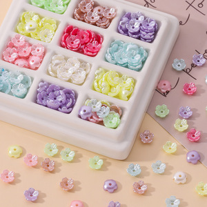 Abs Flower Beads Middle Size Diy Jewelry Accessories For Bracelet Making Wholesale - Product Image 1