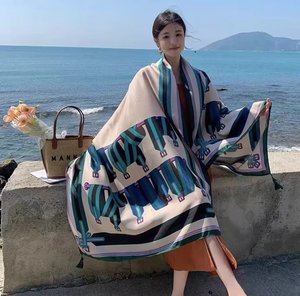 90x180 नरम पॉलिएस्टर स्कार्फ पुराने शैली में घोड़े लाल काले गुलाब डिजिटल प्रिंट प्रिंट मुस्लिम विभाग के लिए लंबी शैली के धनुष पैटर्न - Product Image 3