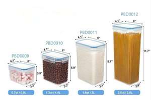Set <span class=keywords><strong>di</strong></span> 8 Contenitori Classici in Plastica Impilabili per Alimenti con Chiusura a Scatto e Conservazione della Freschezza per Uso in <span class=keywords><strong>Cucina</strong></span> - Product Image 3