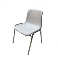 Chaise en plastique moderne empilable avec pieds en acier chromé, chaise pour événements