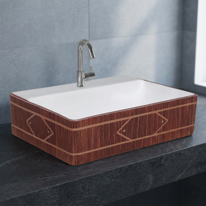 Lavabo Carré Moderne en Granit pour Hôtel, Design Tendance, Lavabo Artisanal pour Salle de Bain, Vasque à Poser sur Comptoir - Product Image 4