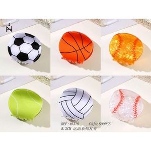 Fermagli per capelli serie sportiva da 5,2 cm per donne e ragazze con design a tema calcio, basket, baseball, tennis, pallavolo - Product Image 1