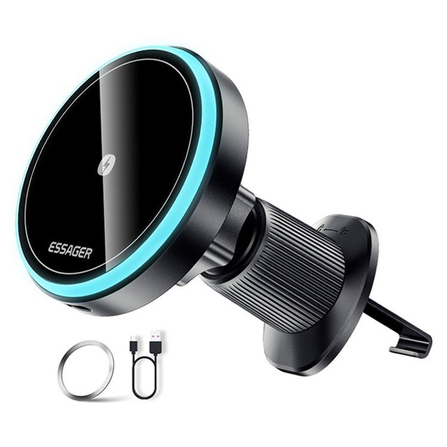 Magnetic Wireless Charger Car Mount Cell Phone Bracket Holder Charger