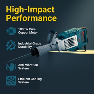 Martillo Demoledor Eléctrico Profesional de Alta Resistencia <span class=keywords><strong>BODA</strong></span> H1-360ES de 1800W y 2000BPM, Rompedor de Concreto Industrial de Alta Potencia - Product Image 4