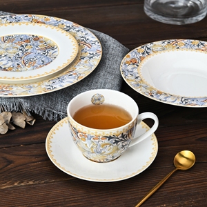 Service de table en céramique de porcelaine à motifs floraux, 20 pièces, pour restaurant - Product Image 2