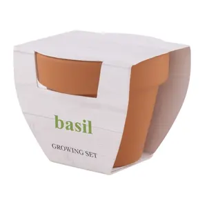 Pot en terre cuite pour graines de basilic, gadgets écologiques - Product Image 2