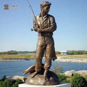 <span class=keywords><strong>Escultura</strong></span> <span class=keywords><strong>de</strong></span> Metal personalizada para exteriores, estatua <span class=keywords><strong>de</strong></span> <span class=keywords><strong>pescador</strong></span> <span class=keywords><strong>de</strong></span> bronce fundido - Product Image 3