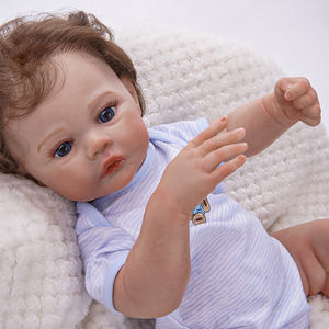 Poupées de baby-sitting de 22 bébés en peluche vente enfant en bas âge voiture en mouvement respirant noir fait à la main - Product Image 3