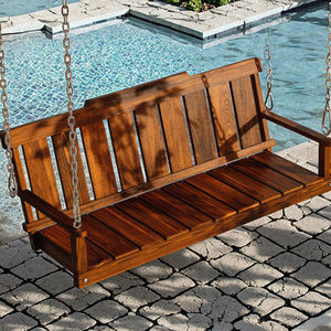 Современное антикоррозийное кресло-качалка из массива дерева для открытого сада, балкона, двора - Product Image 6