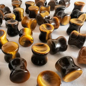 [فع] جديد مقعر + سدادات أذن محدبة مجوهرات ثقب الجسم مزدوجة النمور الصفراء حجر العين عالية الجودة المبيعات الساخنة - Product Image 3