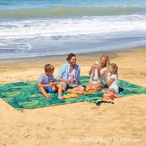 Manta de Playa WOQI 107x77cm, Impermeable, Resistente a la Arena, Rectangular, de PVC, para Picnic Familiar, Camping y Uso en la Playa - Product Image 1
