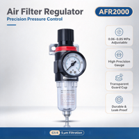 AFR2000 Filter Regulator Udara Terkompresi Prosesor Sumber Pneumatik Pemisah Minyak dan Air
