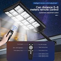Lampe solaire de rue 1000W, étanche IP65, capteur radar, télécommande, panneau solaire monocristallin pour jardin extérieur