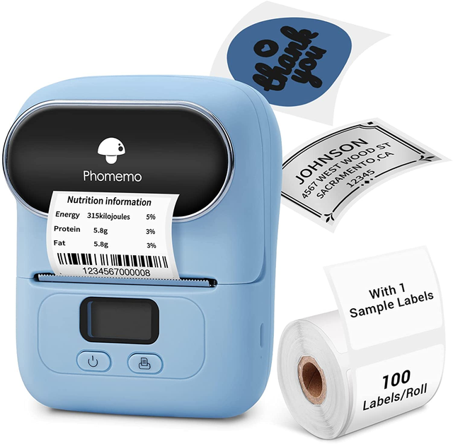 Phone Portable Printer Phomemo M110 Blue Tooth Thermal Sticker Machine Barcode Maker for Android & IOS Square Adhesive Printing