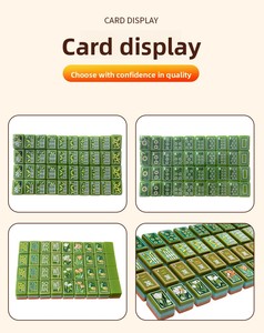 Tuiles de Mahjong Américain Vert Sauge, Joueurs Grenouilles Fantaisistes, Acrylique Premium 3 couches, Peintes à la main, Conception monobloc moulée, Jeu fluide - Product Image 6