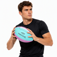 Ballon de football américain personnalisé en PU hygroscopique, taille 9, cousu à la machine, logo OEM