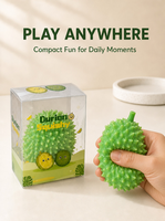 Durian Squishy Fidget Toy, Stekelige Fruit Stressbal, Realistisch Zacht TPR Ontspannings Speelgoed voor Kinderen & Volwassenen