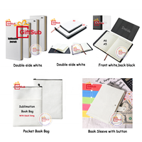 A5 A5+ Größe Individueller Notizbuch-Umschlag Sublimations-Blanko-Leinenbuchumschläge Buchschutz Bedruckbare DIY-Buchhülle mit Reißverschluss