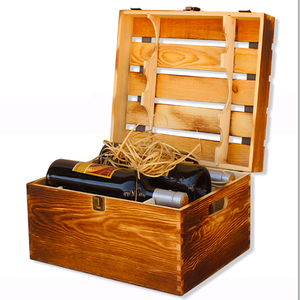 customized Vintage Wood 6 Red Wine Bottle Box Carrier Crate Case Storage Carrying wine box Display Holder