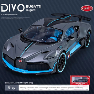 <span class=keywords><strong>Bugatti</strong></span> <span class=keywords><strong>Divo</strong></span> 1:18 alliage moulé sous pression modèle de voiture son lumière pullback avec roue avant ouverte direction métal modèle de voiture jouets - Product Image 6