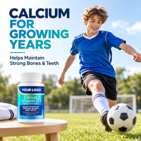 Comprimés de Calcium et Vitamine D3 OEM ODM pour la Nutrition Osseuse et Dentaire, Complément Alimentaire Minéral, Marque Privée, Vente en Gros, Formule Personnalisée en Usine