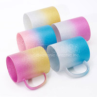 10 oz. 13 oz. Orca revêtements Sublimation tasse en verre à paillettes colorées en couleurs dégradées