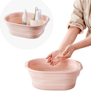Premium pieghevole PP lavabo Set 2 bacini di plastica portatile per viaggi e lavanderia pieghevole piccole bottiglie di medie dimensioni - Product Image 6
