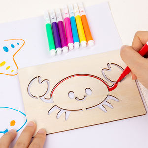 Juguetes de Dibujo <span class=keywords><strong>para</strong></span> Niños, Plantillas de Pintura DIY, Kit de Plantillas, Rompecabezas de Madera, Juguetes Educativos <span class=keywords><strong>para</strong></span> Niños y Niñas, Regalo de Cumpleaños - Product Image 5