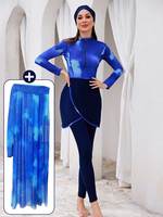Burkinis de bain modestes à manches longues pour femmes musulmanes 2026, couvrant entièrement le corps, hijab islamique, maillot de bain féminin