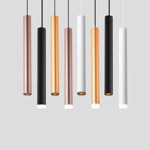 Lustre de cuisine moderne pour salon, lampe suspendue en aluminium en forme de tube cylindrique, <span class=keywords><strong>luminaire</strong></span> LED à tube <span class=keywords><strong>long</strong></span> monté sur rail - Product Image 2