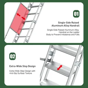 Wholesale Ladder Extension Apartment Aluminum Modern Foldable Extension Retractable Folding Household Outdoor