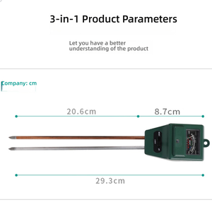 Kit pengukur pH tanah, alat penguji Sensor kelembapan tanah 3-in-1 - Product Image 2