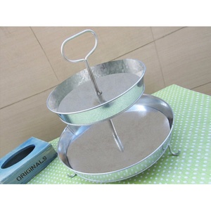 Factory Wholesale Galvanized 3 Tier Metal Cake Stand Set Wedding Cake Display Stand