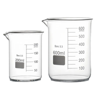 Bécher gradué en verre borosilicate transparent de marque MATALAB pour l'école et les laboratoires chimiques