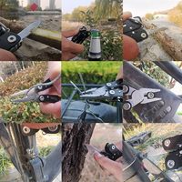Pince multifonction 14-en-1, couteau de poche, robuste et pratique, gadgets portables pour vélo, outils de camping et de survie noirs