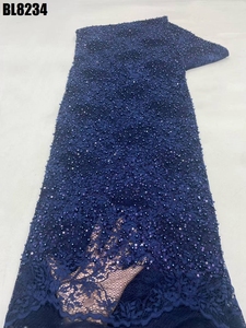 Giá bán buôn Gradient Bridal Guatemala đính cườm ren với sequins thêu lưới ren pháp Ren Vải cho đám cưới - Product Image 5