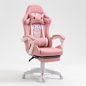 <span class=keywords><strong>Silla</strong></span> <span class=keywords><strong>Gamer</strong></span> Ergonómica de Cuero con Diseño de Anime, Color <span class=keywords><strong>Rosa</strong></span>, Económica, con Reposapiés <span class=keywords><strong>para</strong></span> Chicas - Product Image 4