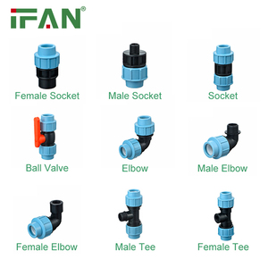 Conexões de Compressão <span class=keywords><strong>PP</strong></span> PN16 para Sistema de Irrigação IFAN China Factory, Conector T e Acoplamento para Tubos HDPE - Product Image 2