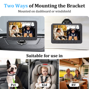 Moniteur de voiture à double écran 7 pouces 720P pour bébé et enfant, caméra de sécurité pour siège auto bébé, pour jumeaux, avec vision nocturne - Product Image 3