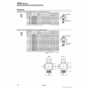 นิวเมติกส์แบบสัมผัสเดียว KQ2S12-02NS ชิ้นส่วนนิวเมติก SMC - Product Image 1