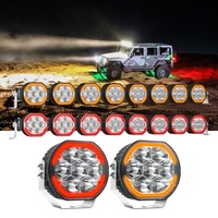 Nueva Barra de Luces LED Universal Impermeable de 12V 45W IP67, Faro Delantero de 5 Pulgadas, Barra de Luces Antiniebla Todoterreno, Color Ámbar/Rojo