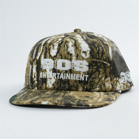 Gorra Snapback Personalizada de 5 Paneles con Diseño de Camuflaje RealTree, Visera Plana Sin Estructura, Logotipo 3D en Relieve, 100% Sarga de Algodón para Caza y Actividades al Aire Libre