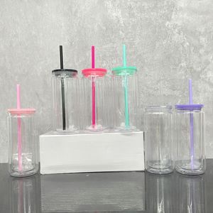 16oz Inner 20oz Outer Double Wall Clear Snow Globe <b>Plastic</b> Acrylic Can Tumbler <b>Cups</b> With Pre-drilled Hole Plug - Product Image 2