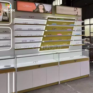 Custom Retail LED Light <b>Wall</b> <b>Mounted</b> <b>Display</b> Furniture Wooden Glass Commercial Optical Shop Fitting for Showcases - Product Image 1