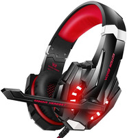 KOTION EACH G9000 Casque stéréo à basses profondes Casque de jeu filaire avec microphone et lumière LED pour PC Xbox One PS4 PS5