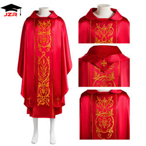 Robe de prêtre d'église, robe religieuse, chasuble, broderie, manches longues, couleur - Product Image 1