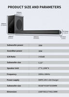 Barra de Sonido Bluetooth 2.1 Canales Premium para Cine en Casa y Sistema Multimedia de TV con Subwoofer, Salida de Audio de Alta Calidad