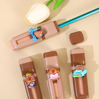 Gomme portable Soododo, papeterie mignonne, design de dessin animé, gomme capybara avec taille-crayon