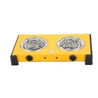 Kompor Listrik Portabel YONGQIAN 2000W Dua Tungku dengan Dua Spiral Coil 1000W