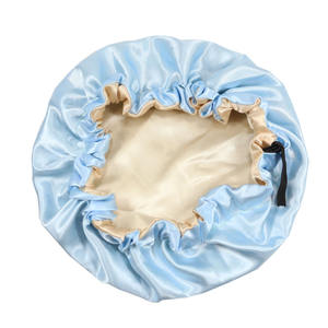 قبعة نوم للأطفال حديثي الولادة من الساتان مع رأس للطفلة الصغيرة قبعات نوم بشعار مخصص قبعة شتوية حريرية قابلة للتعديل للأطفال قبعة للأولاد الصغار - Product Image 6